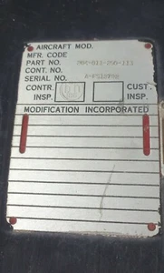 Vintage Bell Helicopter data plate - Picture 1 of 12