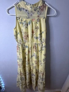 Ava & Yelly Size 12 Girls Yellow Floral Dress Perfect Condition - Picture 1 of 9