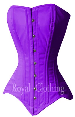 Corsé de algodón entrenador de cintura por encima del busto línea larga deshuesado doble acero resistente Foto 1 de 4