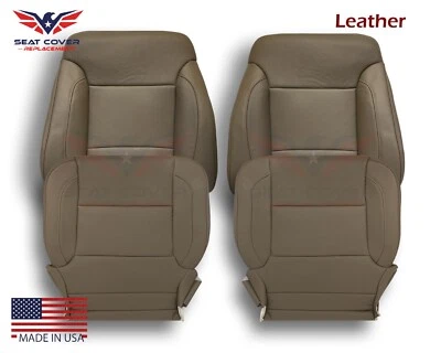 Cubierta de asiento de cuero tostado GMC Sierra Yukon Chevy Suburban Tahoe Dune para 2014-2019 Foto 1 de 4