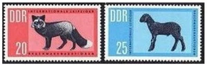 Germany-GDR 641-642, MNH. Michel 945-946. Silver fox, Karakul. 1963. - Picture 1 of 1
