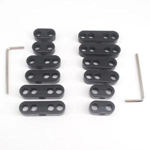 2 Sets 7mm 8mm Black Spark Plug Wire Separators Dividers Looms Chevy Ford 9723B - Picture 1 of 2