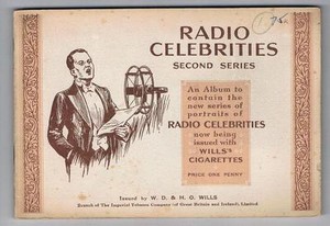 1934 Wills’s Cigarettes Radio Celebrities 2nd Series Tobacco Cards Set In Album