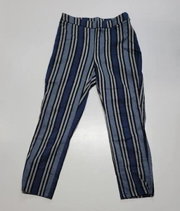 Free People Damenhose Größe 0 Leinenmischung blau gestreift - Bild 1 von 2