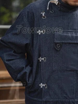 Men's Denim Swedish Motorcycle Jacket Hunting Coat Sweden Army Dispatch Jacket - Image 1 of 4