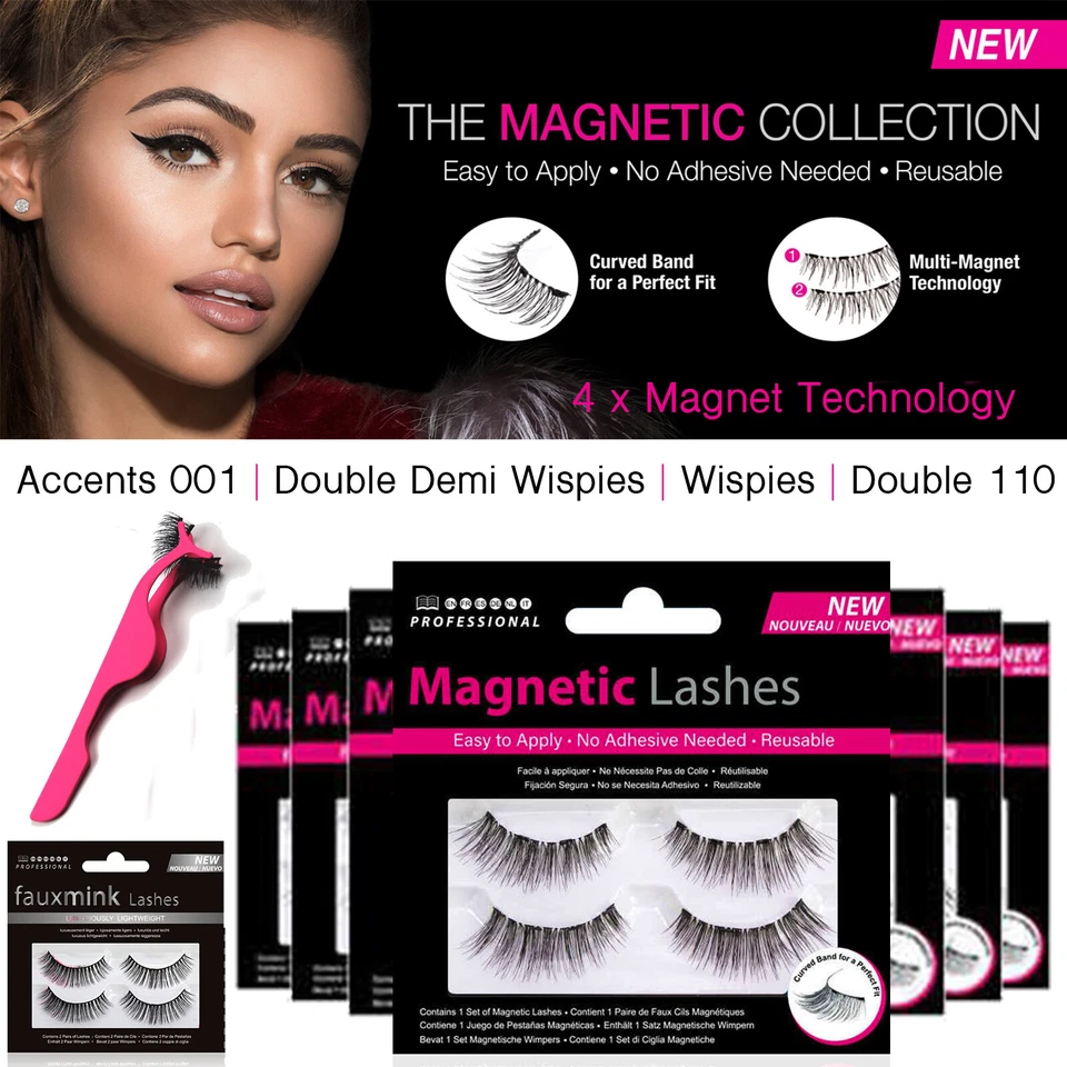 Magnetic Lashes Double Wispies 110 Accents Fake eyelashes mink glue Applicator - Image 1 of 1