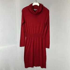 Daisy Fuentes Long Sleeve Sheath Mock Neck Knit Long Dress Women’s Medium Red - Picture 1 of 14