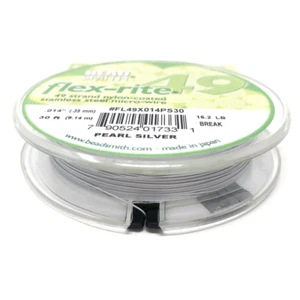 Beading Wire 7 21 49 Strand 9m Jewellery Choice of Colours BeadSmith Flex-Rite - Picture 1 of 14