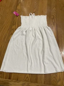 New Girls Xhilaration Swim Suit Swimming Cover Up Dress NWT Sz 10-12 Large White - Picture 1 of 8
