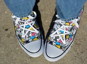 NEW Airwalk Comic Book Bubble Shoes Retro Women's Size 6 Lace Free Sneakers - Picture 1 of 2