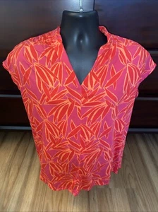 Soft Surroundings Cotton Blend Tunic Top Bright Pink Size Large - Picture 1 of 5