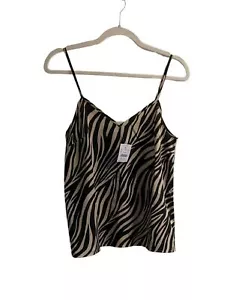 J Crew Spaghetti Adjustable Strap Cami Womens Size 0 Tank Top Zebra Animal Print - Picture 1 of 9