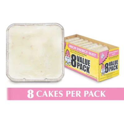 C&S Products High Energy Fresh Suet Value Pack, for Year round Feeding, 8 Cakes