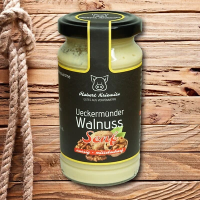Ueckermünder Walnuss Senf - mittelscharf - Walnuss Aroma - 200ml - Bild 1 von 3