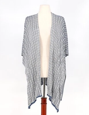 NUEVO CON ETIQUETAS CHICO'S Colonial Coast Tejido Ruana Envoltura Azul Gris Dos Tonos Talla Única Foto 1 de 4