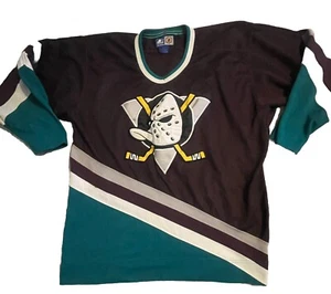 Anaheim Mighty Ducks Starter Mens NHL Hockey Jersey Sewn Authentic LARGE Vintage - Picture 1 of 9