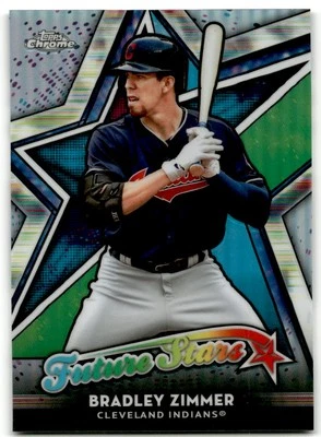 2018 Topps Chrome #FS-5 Bradley Zimmer Future Stars Cleveland Indians - Image 1 of 2