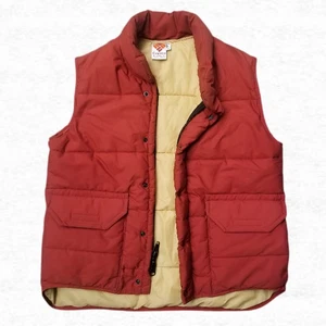 Vintage Columbia Sportswear Co. OMNI-107 USA Made Down Vest Red Double Zip Men L - Picture 1 of 18