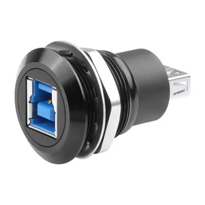 USB 3.0 B to A Printer Adapter Type B Female to A Female Panel Mount Plug - Picture 1 of 6