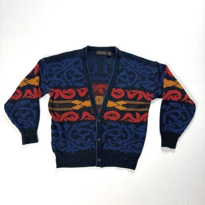 Cárdigan Suéter Vintage Michael Gerald Para Hombres Grueso Talla M Acrílico Cosby Dad Retro Foto 1 de 4