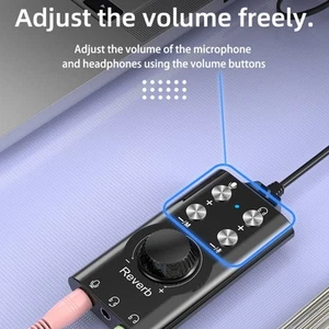 3 5 mm USB Soundkarten Adapter mit integriertem Lautstärkeregler für PCs und H - Bild 1 von 12