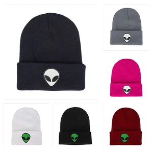 Cappello in maglia unisex Candy Color Alien Beanie Kawaii Streetwear berretto caldo invernale freddo - Foto 1 di 29