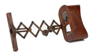 Rare Folding & Telescopic STEREOSCOPE / STEREO VIEWER in DARK WOOD & METAL #2 - Picture 1 of 7