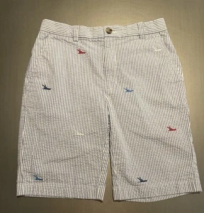 Vineyard Vines Boys Shorts Blue/White Striped Boats size 14 - Picture 1 of 14