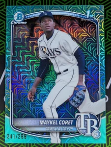 Maykel Coret (1st) 2025 Bowman Chrome Mega Box Prospect 1st Aqua Mega Refractor - Picture 1 of 2