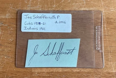 Joe Schaffernoth 1959 Chicago Cubs Indians Signed Autograph Album Page Cut Sig - Image 1 of 2