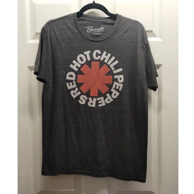 Red Hot Chili Peppers Bravado Size Medium Men's Gray Graphic Band Logo T-Shirt - Image 1 of 4