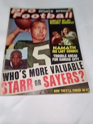 Vtg. 1967 Pro Football Magazine Bart Starr Green Bay Packers, Joe Namath - Image 1 of 4