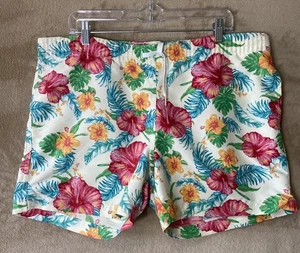 Pantalones Cortos de Natación Chubbies Para Hombre L Floral Hawaiano Aloha Friday Marfil Hibisco - Imagen 1 de 14