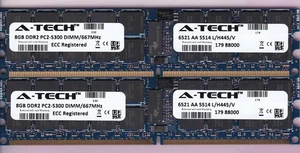 16GB 2x8GB PC2-5300 A-TECH DDR2-667 RDIMM ECC REG Server Memory KIT X000T7SK7Z - Picture 1 of 2