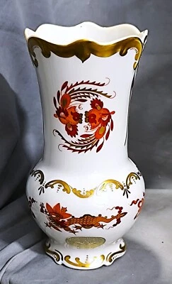 Vase Drachen,roter Hofdrache, handgemalt,M.Göhler Pretzschendorf Sachsen,17,8 cm - Bild 1 von 4