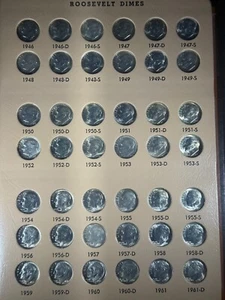 Artikelbeschreibung: 1946-2011 PDS ROOSEVELT SILVER DIMES + SILVER PROOF 147 COINS! - Bild 1 von 13