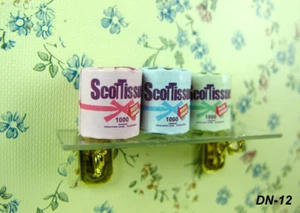 Rollo de papel higiénico de papel higiénico miniatura 1:12 para casa de muñecas 3 piezas accesorio de baño - Imagen 1 de 12