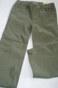 Pantalones de piel dura para niñas talla 5/6 oliva nuevos con etiquetas - Imagen 1 de 2