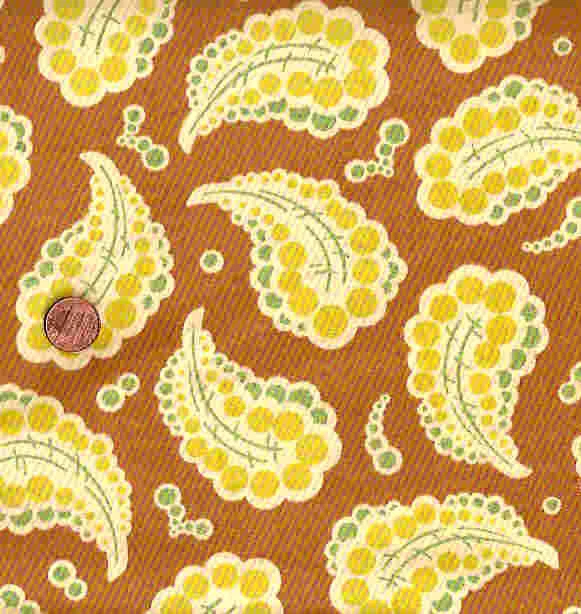 Tecido Freshcut Heather Bailey marrom verde paisley Free Spirit - Imagem 1 de 1