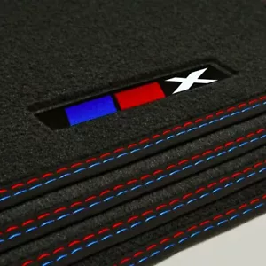 Alfombrillas de coche negras para BMW X5 4 piezas 2019-2026 G05 - terciopelo calidad OEM - logotipo X - Imagen 1 de 8