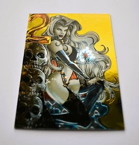 Tarjeta de persecución Lady Death Night Gallery 1999 lámina dorada Metaltex número C6 - Imagen 1 de 1