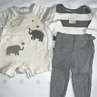 Burts Bees Baby Rene Rofe Baby 0 3 Months Pant Shirt Romper Outfit Elephant Ga8