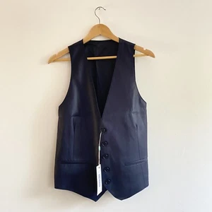 Bikkembergs Waistcoat Mens Size 50 XS Extra Small Blue Navy Wool BNWT - Picture 1 of 16