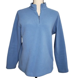 LL Bean 1/4 Cremallera Polar Pullover Mujer Mediano L/S Azul Sudadera - Imagen 1 de 6