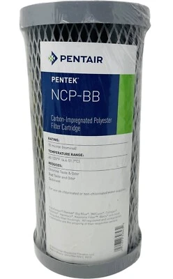 "Filtro de agua de carbono azul grande Pentair NCP-BB 10"" para toda la casa sin celulosa" Foto 1 de 2