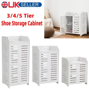 5 Tier Wooden Shoe Rack Storage Shelf Unit Cabinet Organiser Footwear Stand door - Picture 1 of 54