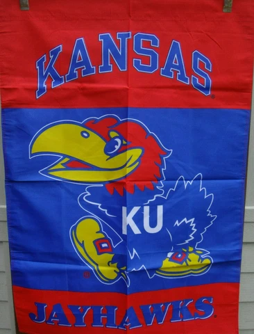 Kansas Jayhawks DOUBLE SIDED 28 x 40 BANNER ! FREE SHIPPING ! FAST SHIPPING ! Cover