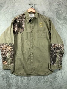 VTG Columbia Shooting Shirts Mens XL Tan Quilt Camo Button Up Long Sleeve AM7090 - Picture 1 of 11
