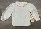 Vintage Healthtex White Pink Blouse Shirt Embroidery 24MO - New! - Rare!