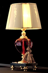 Table Lamp Support Glass Italian Brass Organza Light Elegant Lamps R - Picture 1 of 5